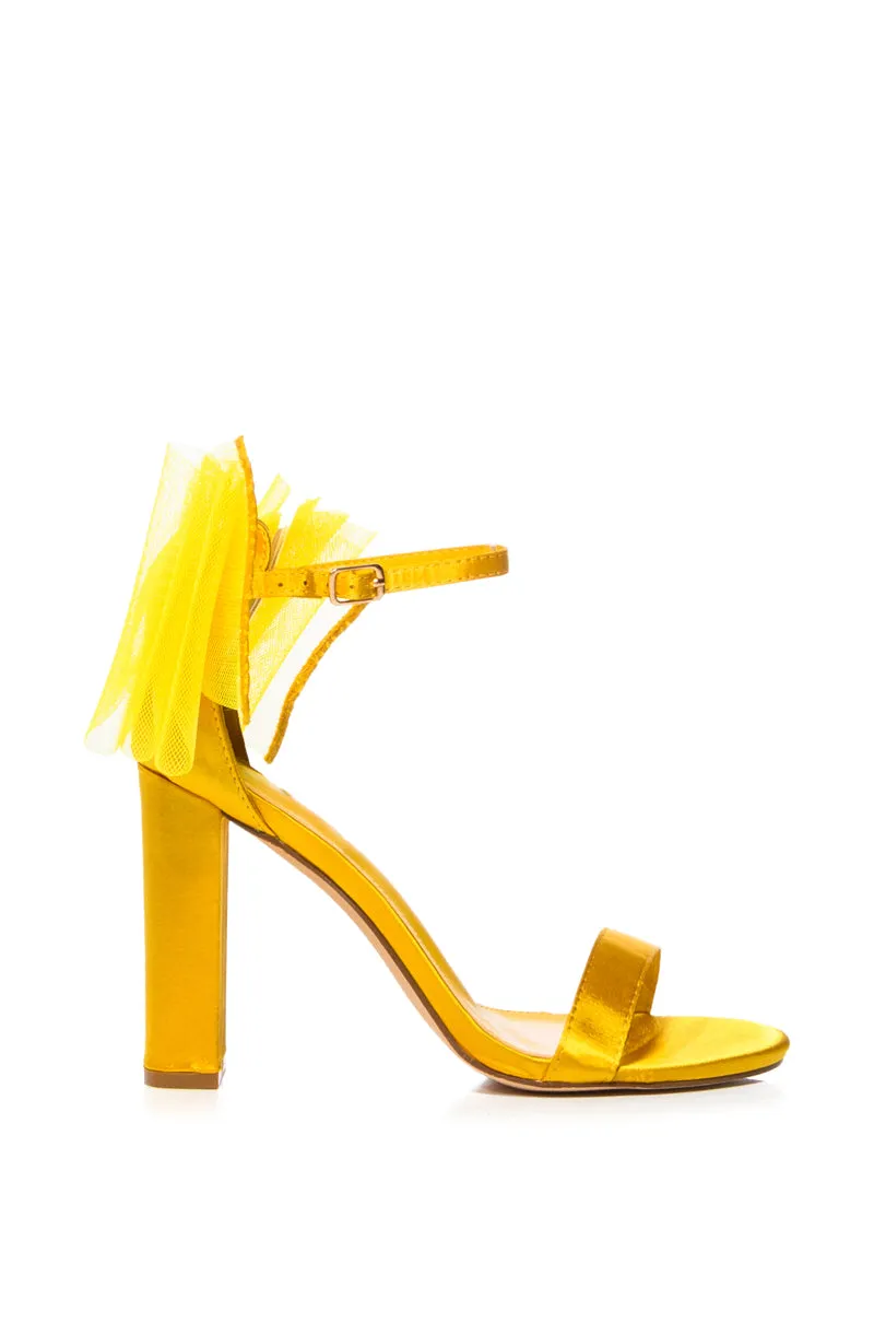 LUIS SATIN BOW SANDAL IN YELLOW sold by AKIRA product image thumbnail 2