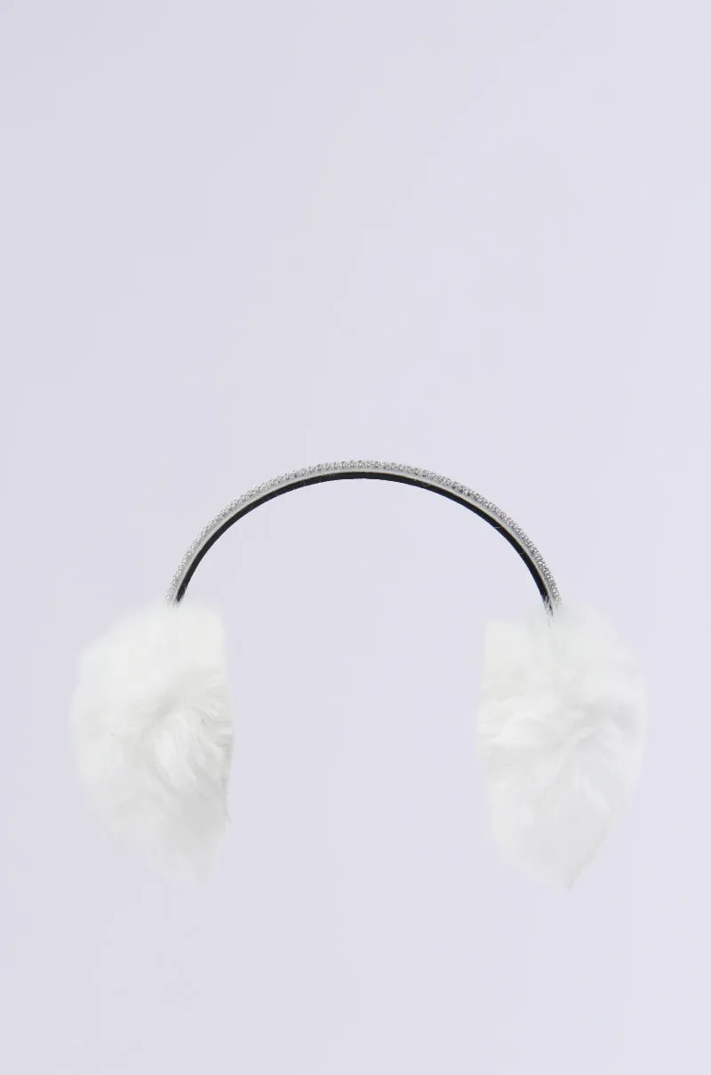 EXTRA RHINESTONE EAR MUFFS IN WHITE sold by AKIRA product image thumbnail 2