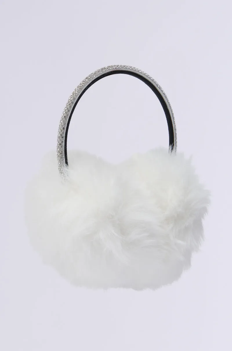 EXTRA RHINESTONE EAR MUFFS IN WHITE sold by AKIRA product image thumbnail 4