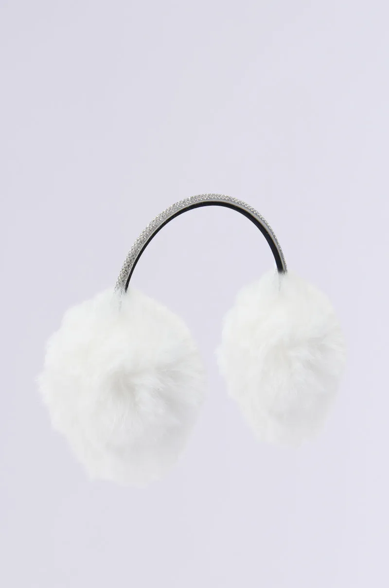 EXTRA RHINESTONE EAR MUFFS IN WHITE sold by AKIRA product image thumbnail 3