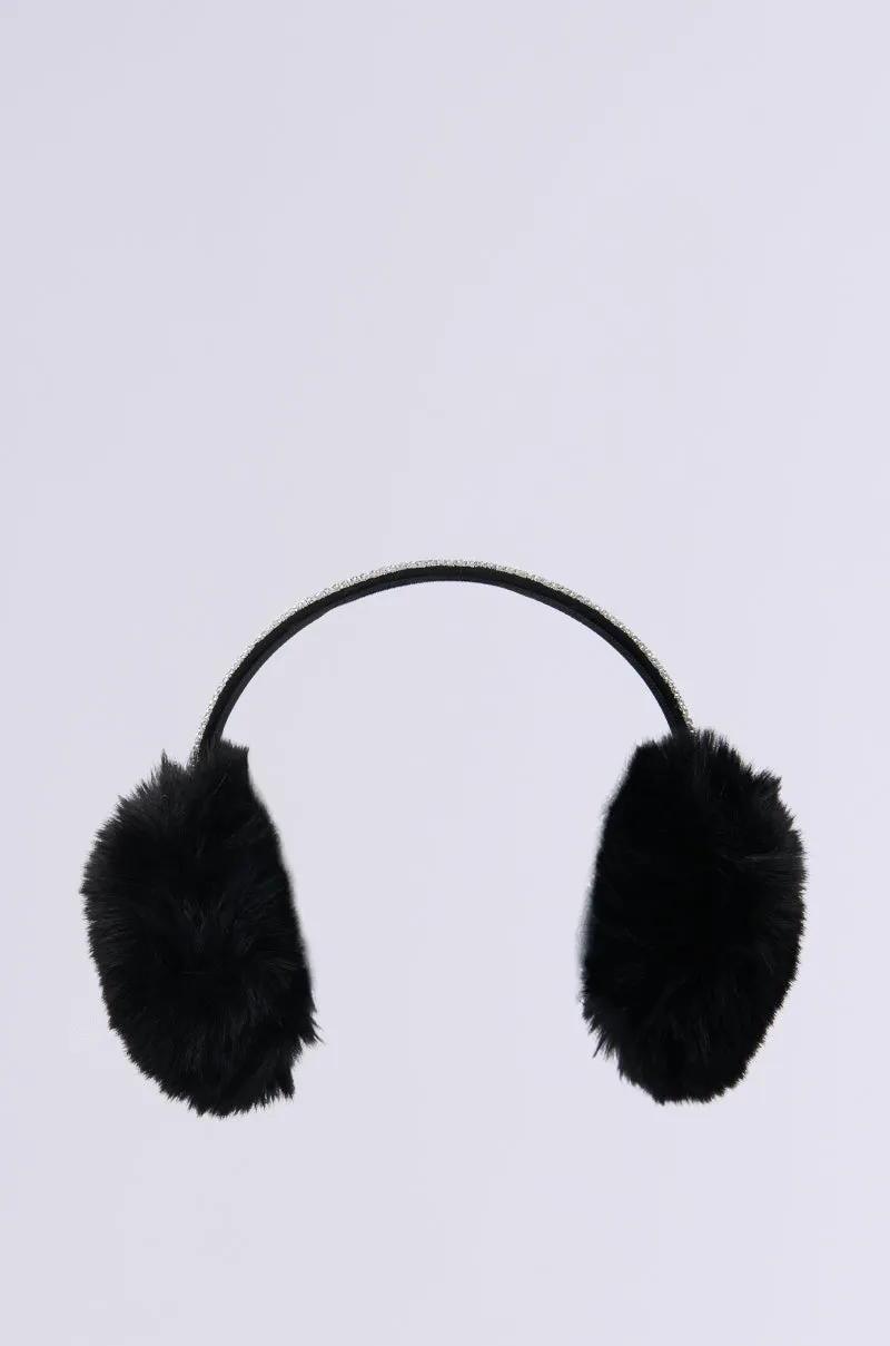 EXTRA RHINESTONE EAR MUFFS IN BLACK sold by AKIRA product image thumbnail 2