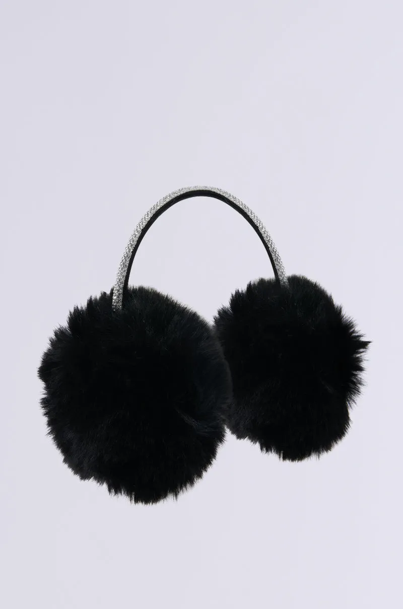 EXTRA RHINESTONE EAR MUFFS IN BLACK sold by AKIRA product image thumbnail 3