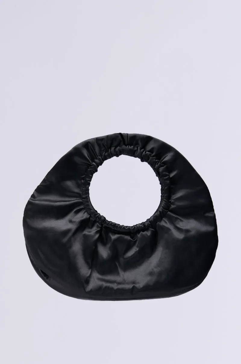 FANNED OUT SATIN PURSE sold by AKIRA