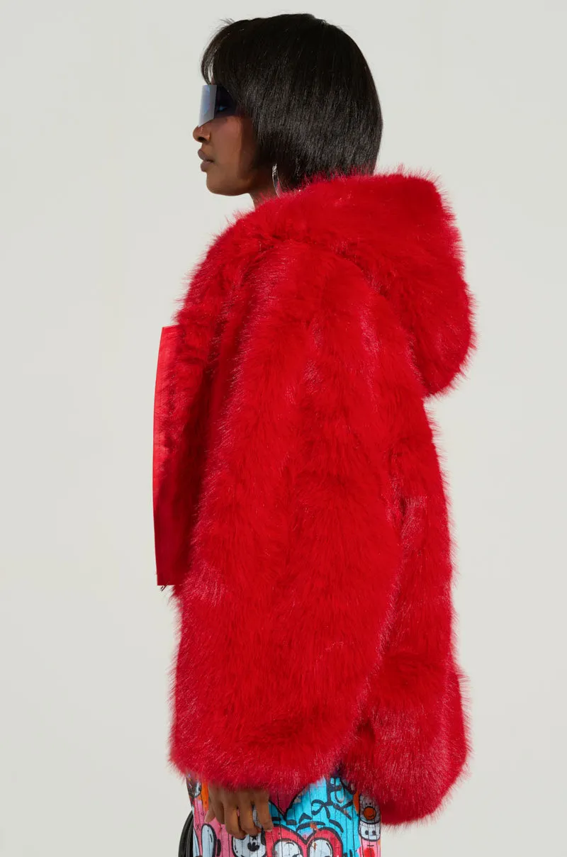 LOOK AT ME NOW HOODED FUR BOMBER sold by AKIRA product image thumbnail 4