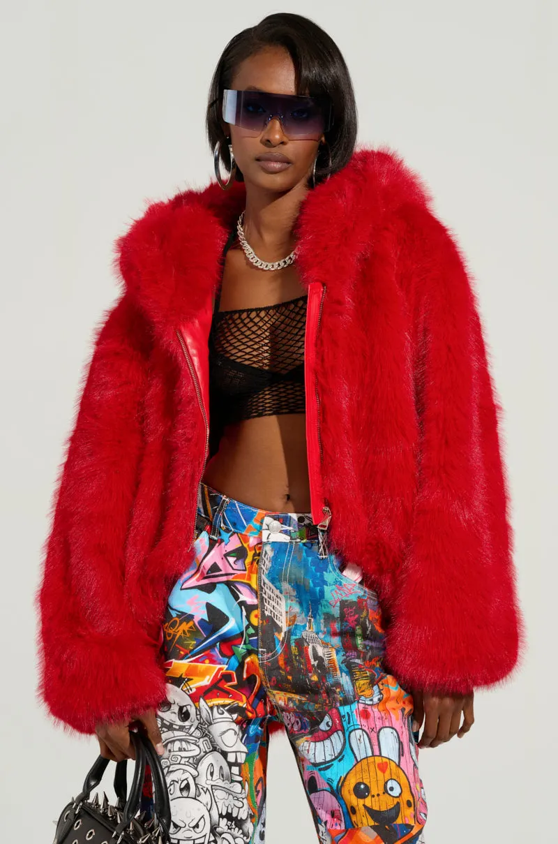 LOOK AT ME NOW HOODED FUR BOMBER sold by AKIRA product image thumbnail 3