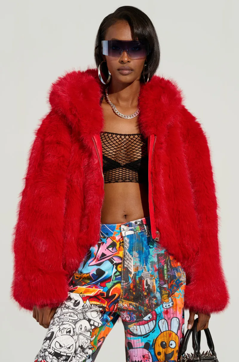LOOK AT ME NOW HOODED FUR BOMBER sold by AKIRA product image thumbnail 2