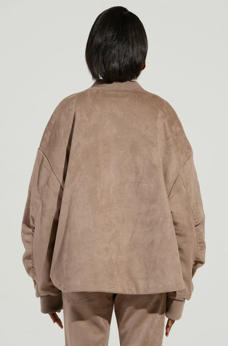 SOFIA FAUX SUEDE BOMBER sold by AKIRA product image thumbnail 4