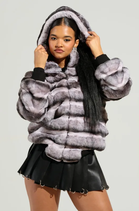 MINA FAUX FUR BOMBER sold by AKIRA