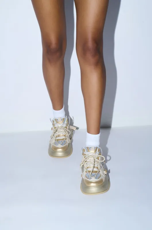 AZALEA WANG KIKO GOLD SNEAKER sold by AKIRA