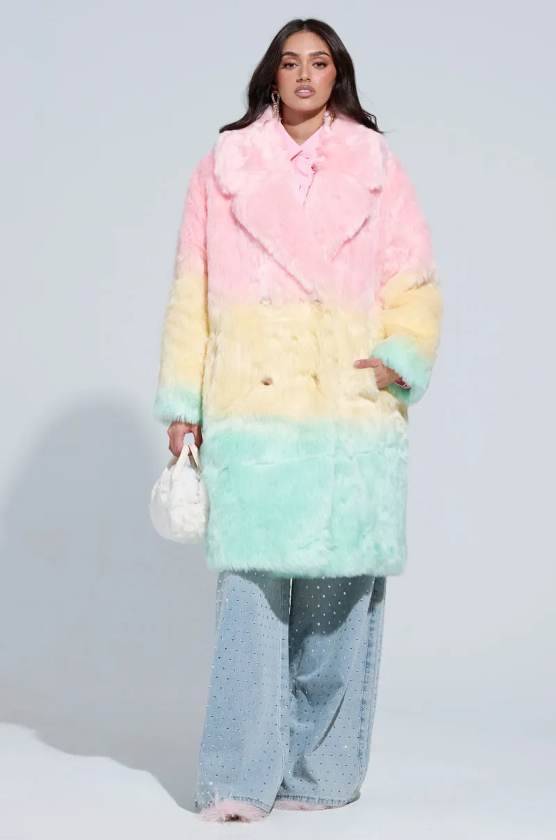 SORBET FAUX FUR TRENCH sold by AKIRA
