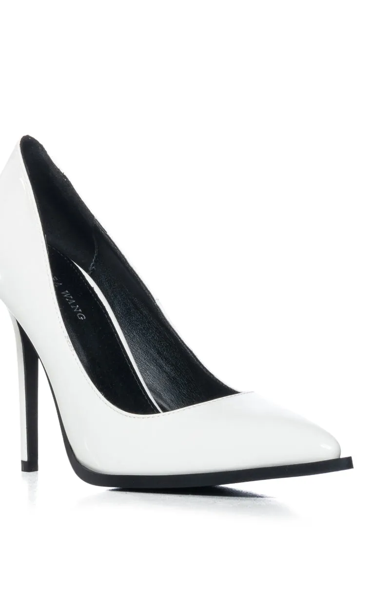 AZALEA WANG RECIPE FOR SUCCESS STILETTO PATENT PUMP IN WHITE sold by AKIRA product image thumbnail 5