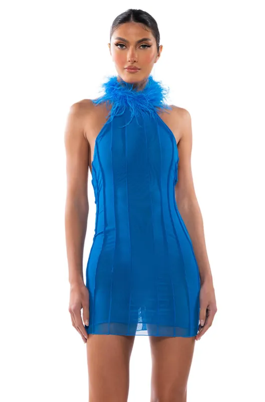 LIFE OF THE PARTY FEATHER MINI DRESS sold by AKIRA