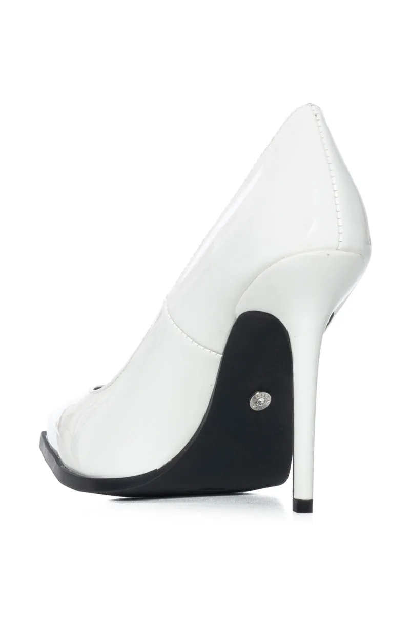 AZALEA WANG RECIPE FOR SUCCESS STILETTO PATENT PUMP IN WHITE sold by AKIRA product image thumbnail 4