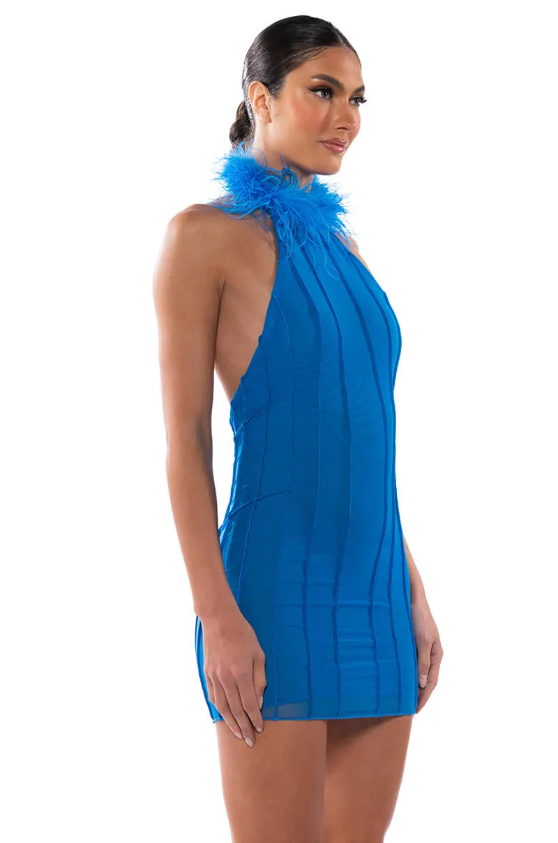 LIFE OF THE PARTY FEATHER MINI DRESS sold by AKIRA product image thumbnail 2