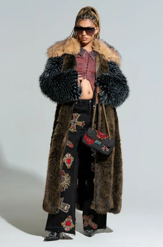 CHIARA PANELED FUR COAT sold by AKIRA