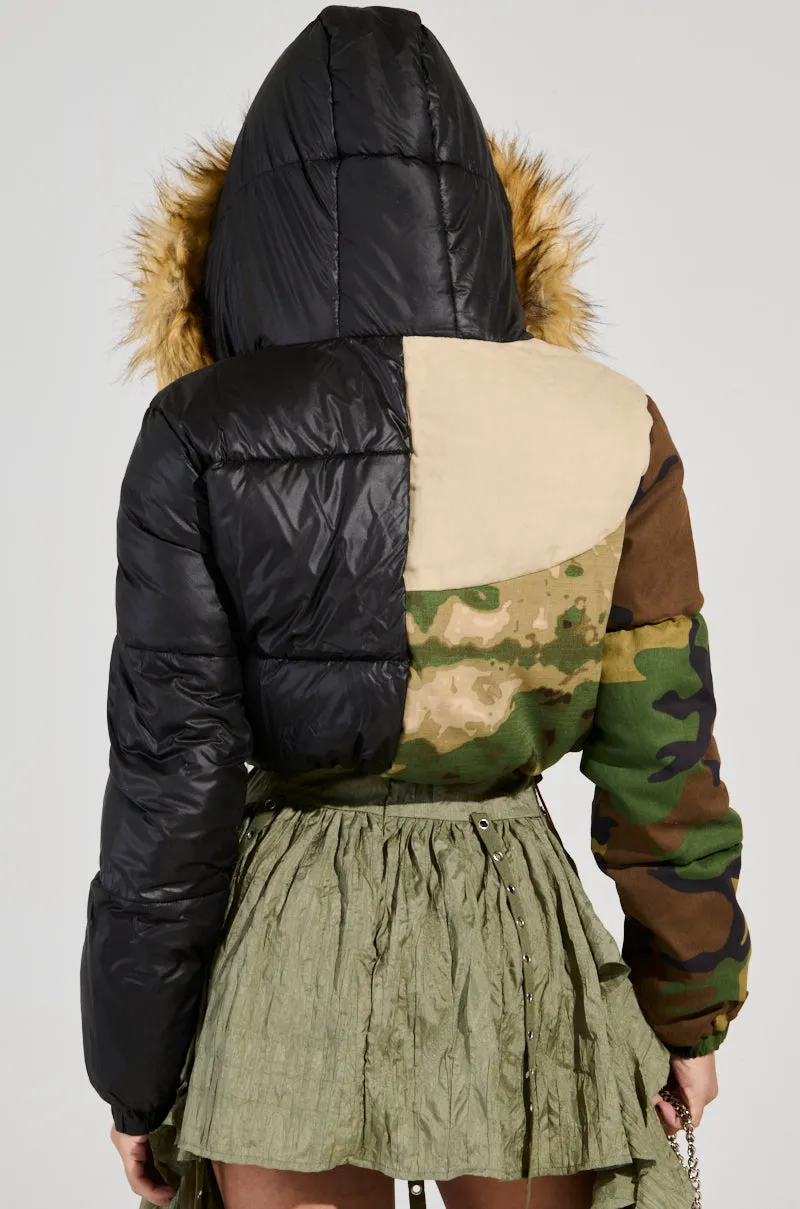 BENDITA CROPPED PATCHWORK PUFFER sold by AKIRA product image thumbnail 5