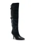 AZALEA WANG RHODES BLACK CROC WEDGE BOOT sold by AKIRA