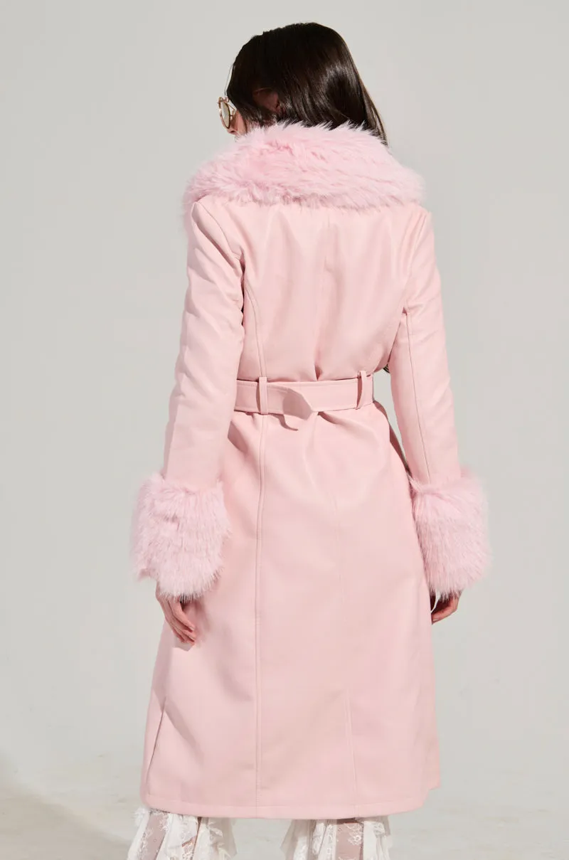 KAYA FUR LINED TRENCH IN LIGHT PINK sold by AKIRA product image thumbnail 5