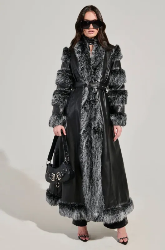 FOR THE DRAMA FUR TRIM COAT sold by AKIRA