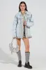 GAME TIME EMBELLISHED LONGLINE DENIM JACKET sold by AKIRA