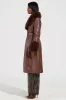 KAYA FUR LINED TRENCH IN BROWN sold by AKIRA
