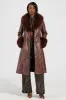 KAYA FUR LINED TRENCH IN BROWN sold by AKIRA