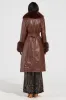 KAYA FUR LINED TRENCH IN BROWN sold by AKIRA