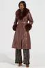 KAYA FUR LINED TRENCH IN BROWN sold by AKIRA