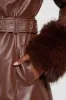 KAYA FUR LINED TRENCH IN BROWN sold by AKIRA