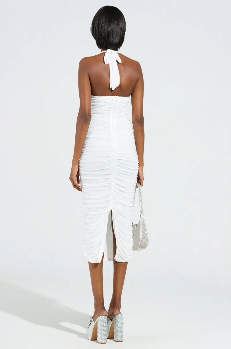SERPENTI PLUNGE MIDI DRESS IN IVORY sold by AKIRA product image thumbnail 4
