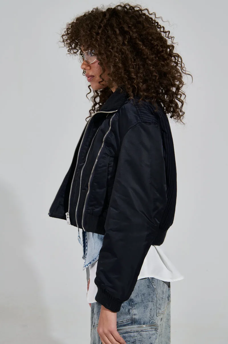 DUKE ZIPPER DETAIL BOMBER sold by AKIRA product image thumbnail 4