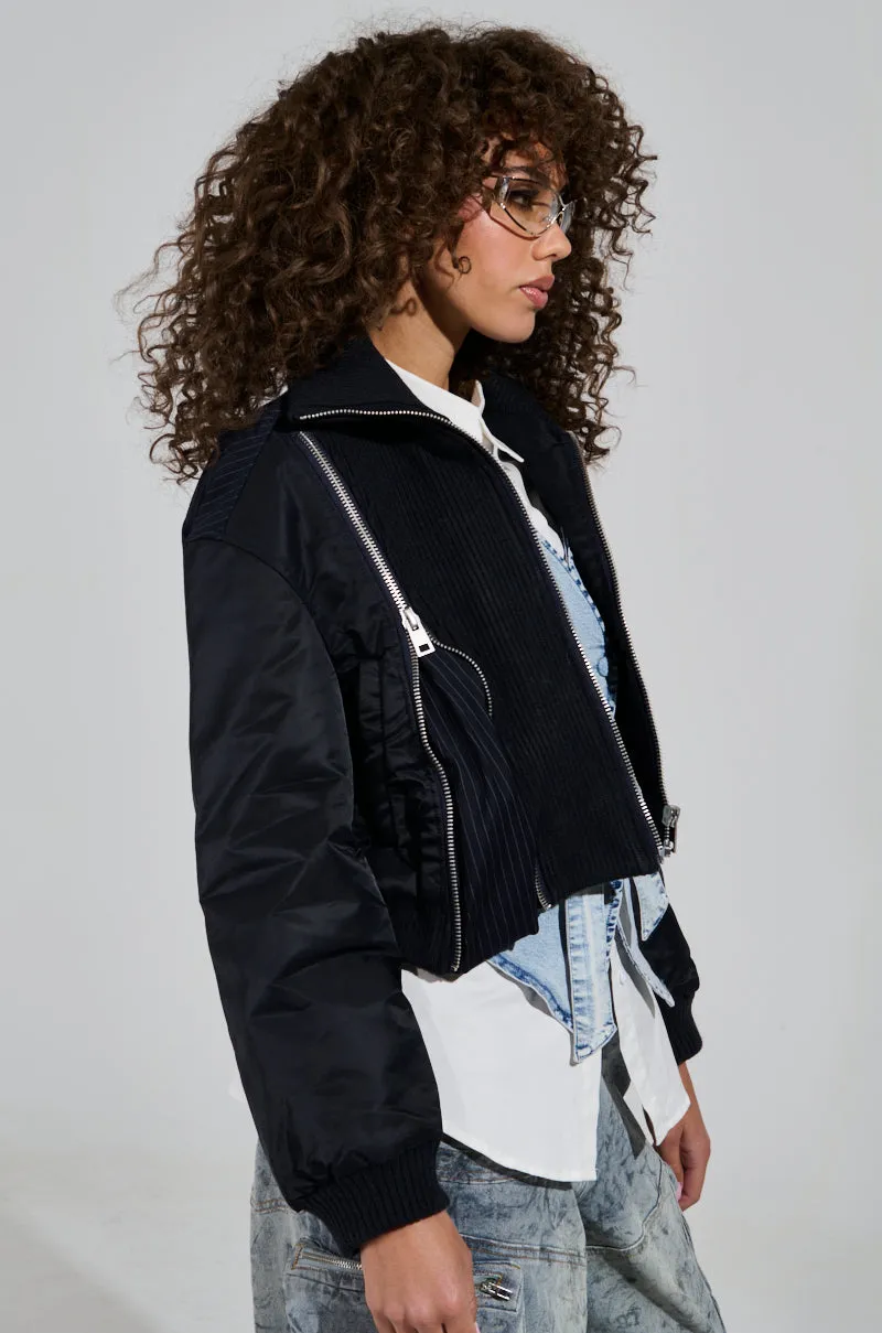 DUKE ZIPPER DETAIL BOMBER sold by AKIRA product image thumbnail 5