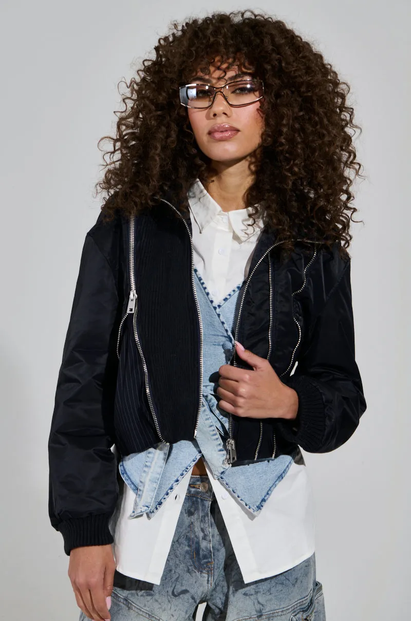 DUKE ZIPPER DETAIL BOMBER sold by AKIRA product image thumbnail 2