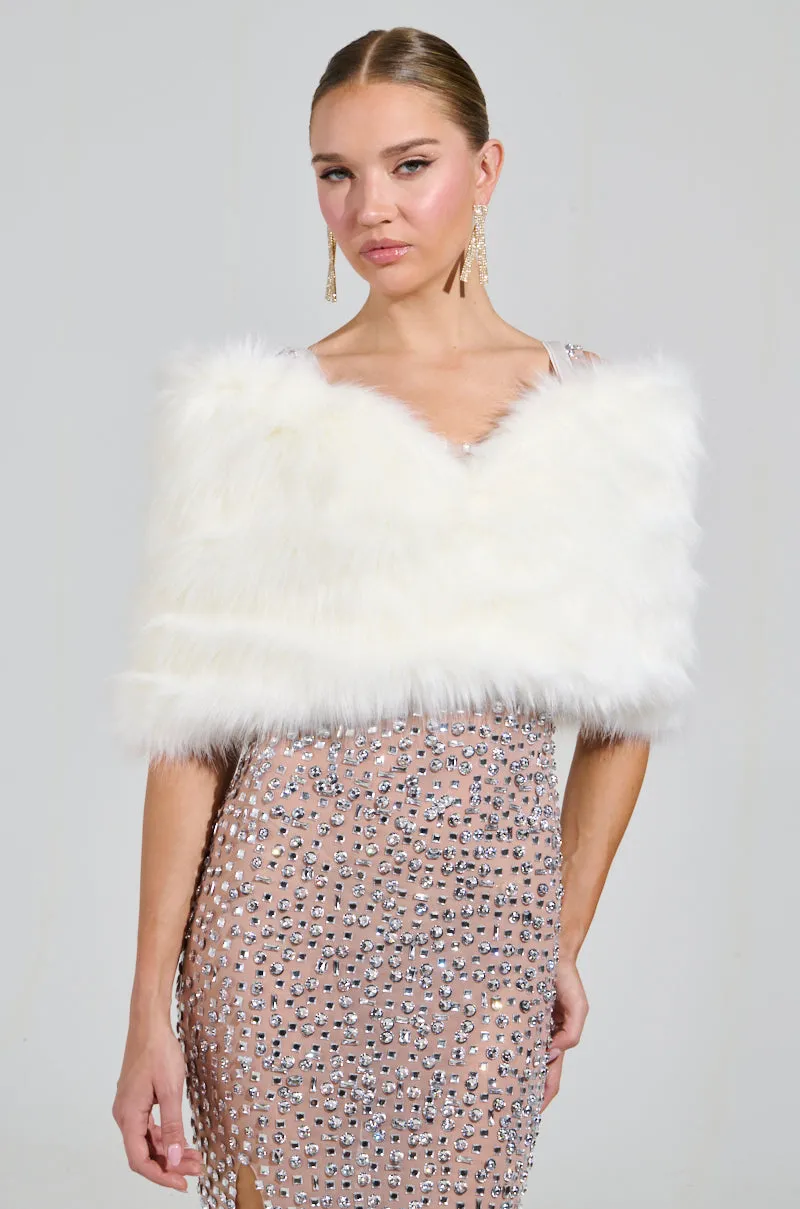 TO THE GALA FAUX FUR SHAWL sold by AKIRA product image thumbnail 4