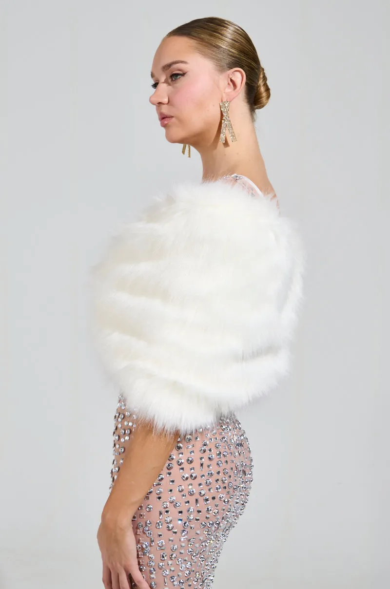 TO THE GALA FAUX FUR SHAWL sold by AKIRA product image thumbnail 5