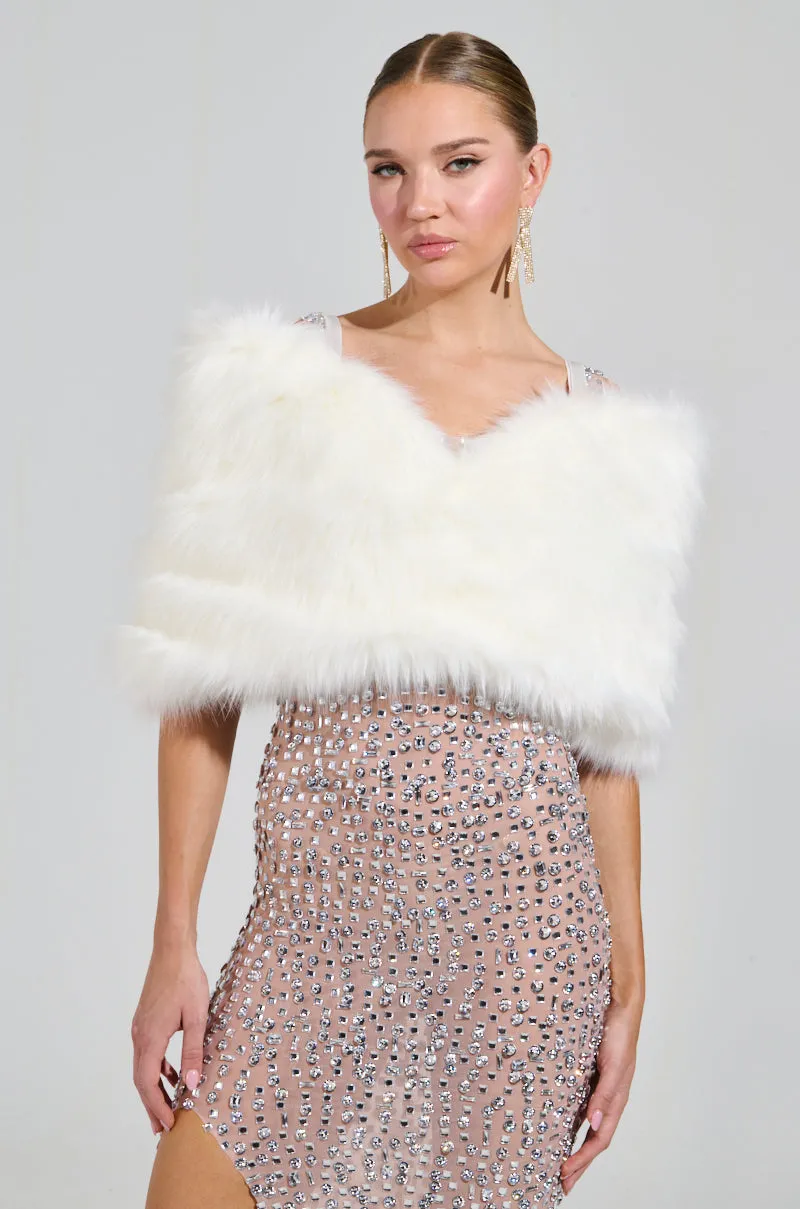 TO THE GALA FAUX FUR SHAWL sold by AKIRA product image thumbnail 3