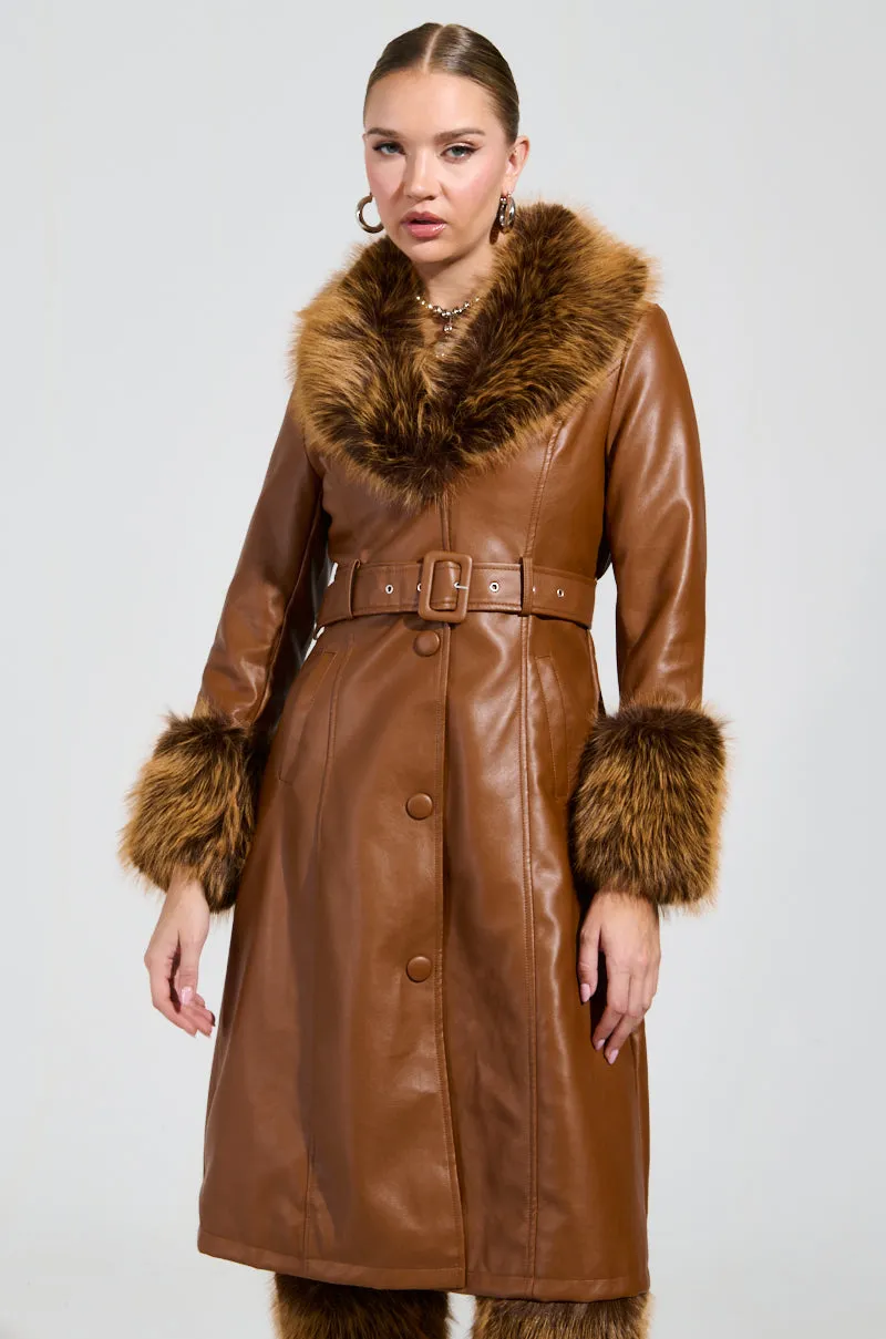 KAYA FUR LINED TRENCH IN TAN sold by AKIRA product image thumbnail 3