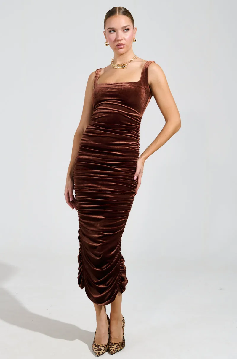 FOR EVERYONE VELVET MIDI DRESS sold by AKIRA