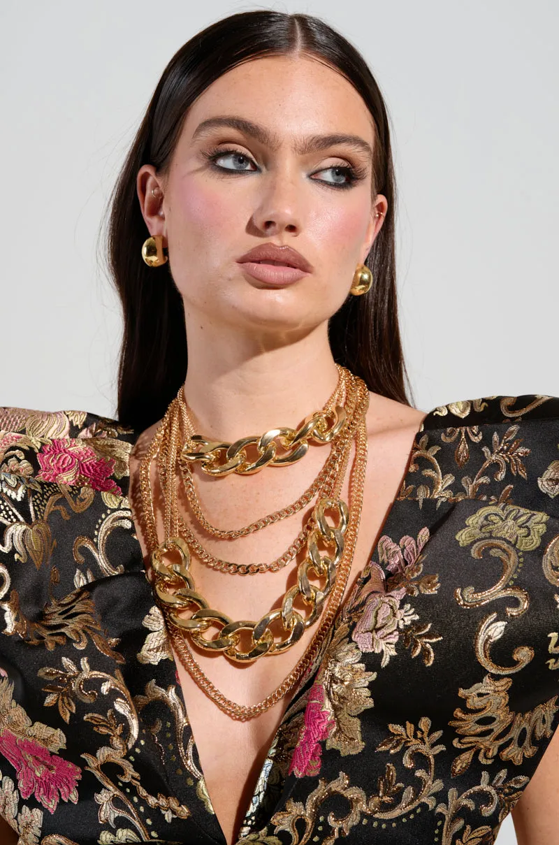 OMG SLAY LAYERED CHAIN NECKLACE IN GOLD sold by AKIRA product image thumbnail 3