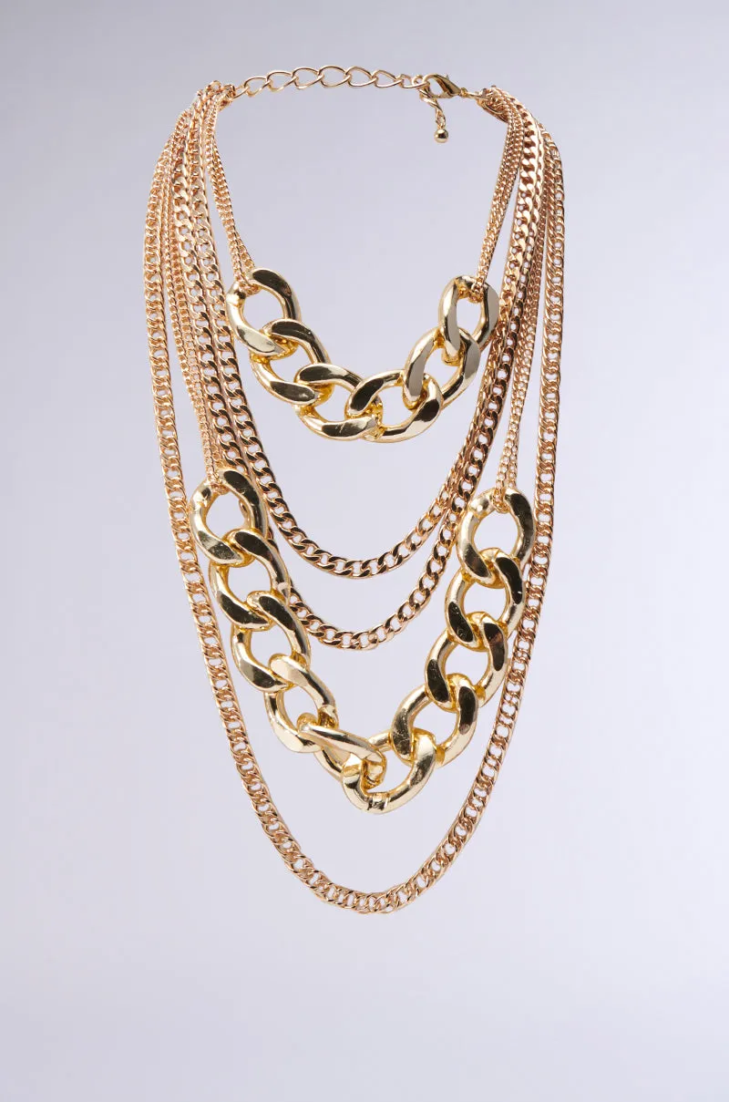 OMG SLAY LAYERED CHAIN NECKLACE IN GOLD sold by AKIRA product image thumbnail 2