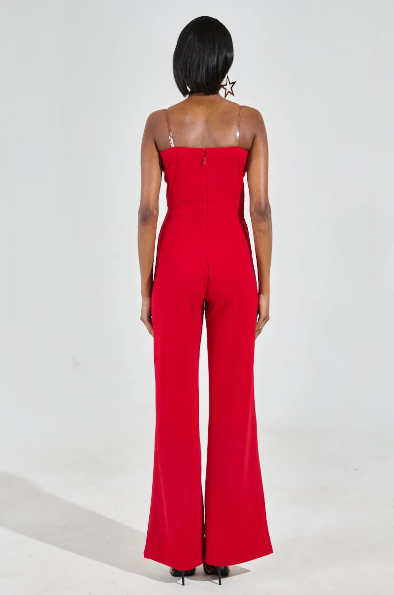 BADDIE STRAPLESS JUMPSUIT WITH GOLD BUTTONS sold by AKIRA product image thumbnail 5