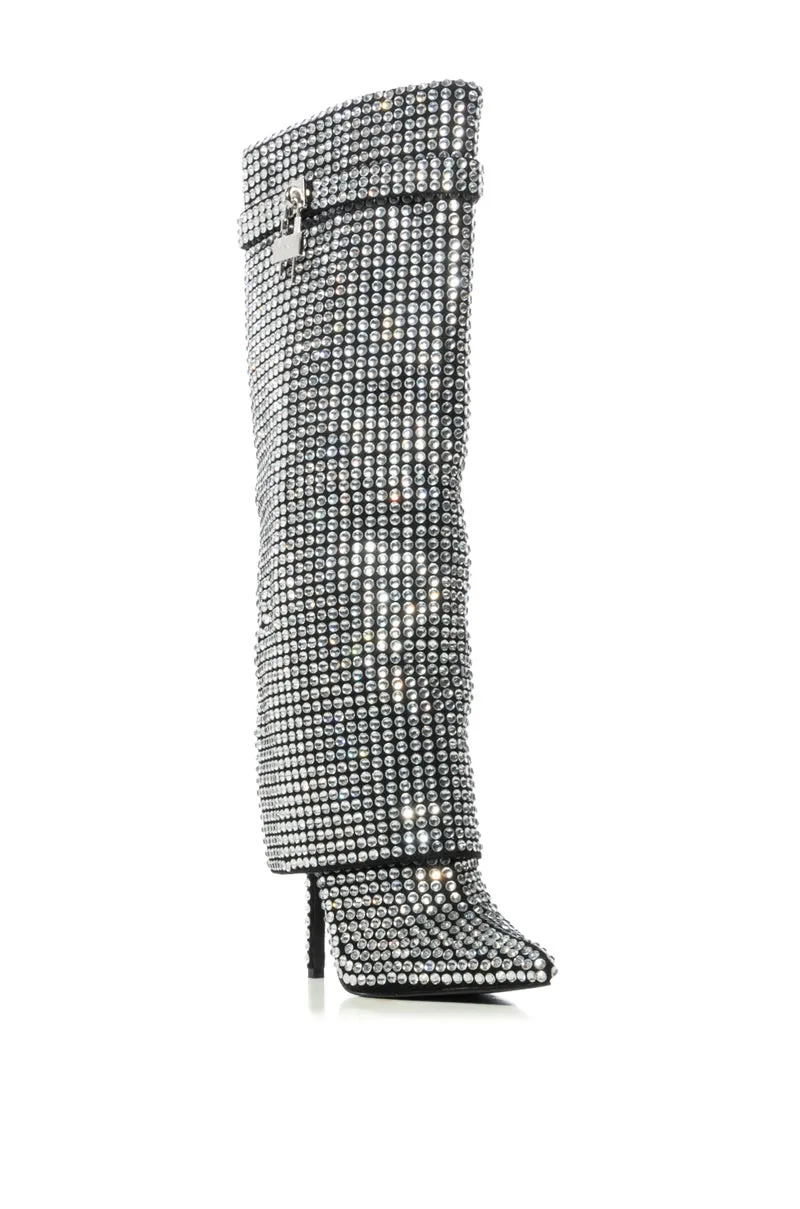 AZALEA WANG HEMLOCK SILVER RHINESTONE STILETTO BOOT sold by AKIRA product image thumbnail 4