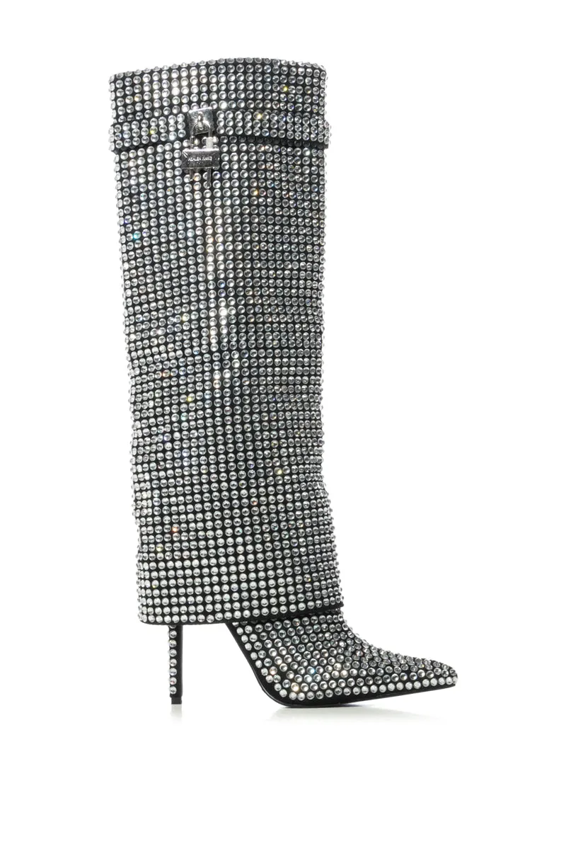 AZALEA WANG HEMLOCK SILVER RHINESTONE STILETTO BOOT sold by AKIRA product image thumbnail 3