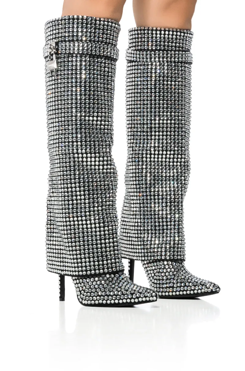 AZALEA WANG HEMLOCK SILVER RHINESTONE STILETTO BOOT sold by AKIRA product image thumbnail 2