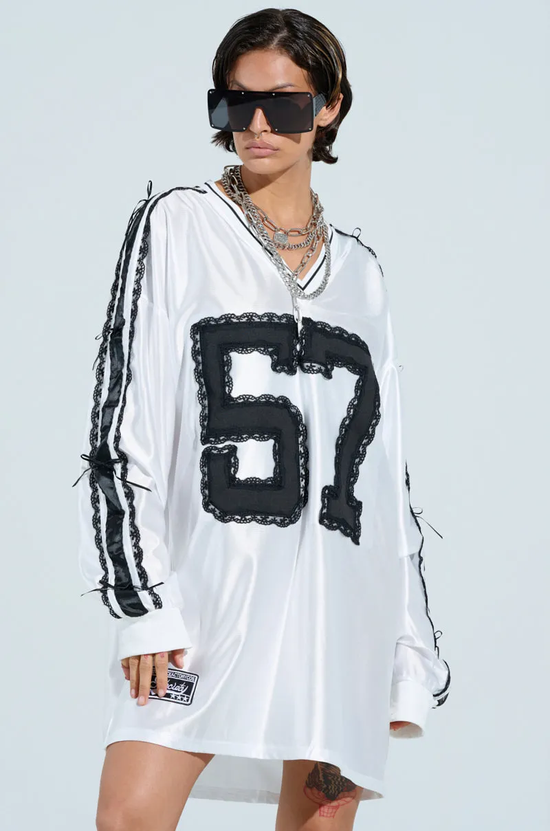 PUT A BOW ON IT JERSEY DRESS sold by AKIRA