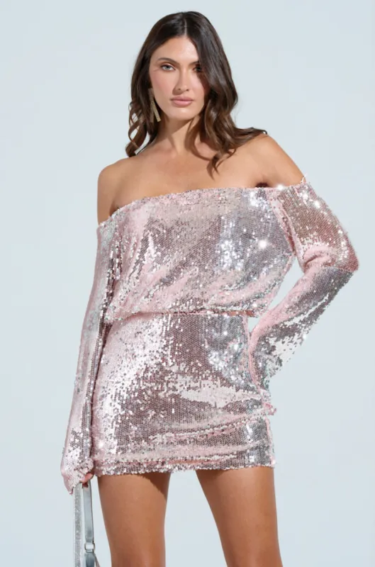 SERENA SEQUIN MINI DRESS made by AKIRA