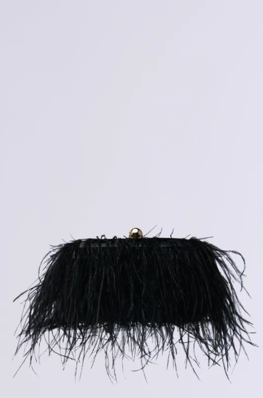 MIDNIGHT IN PARIS FEATHER CLUTCH sold by AKIRA
