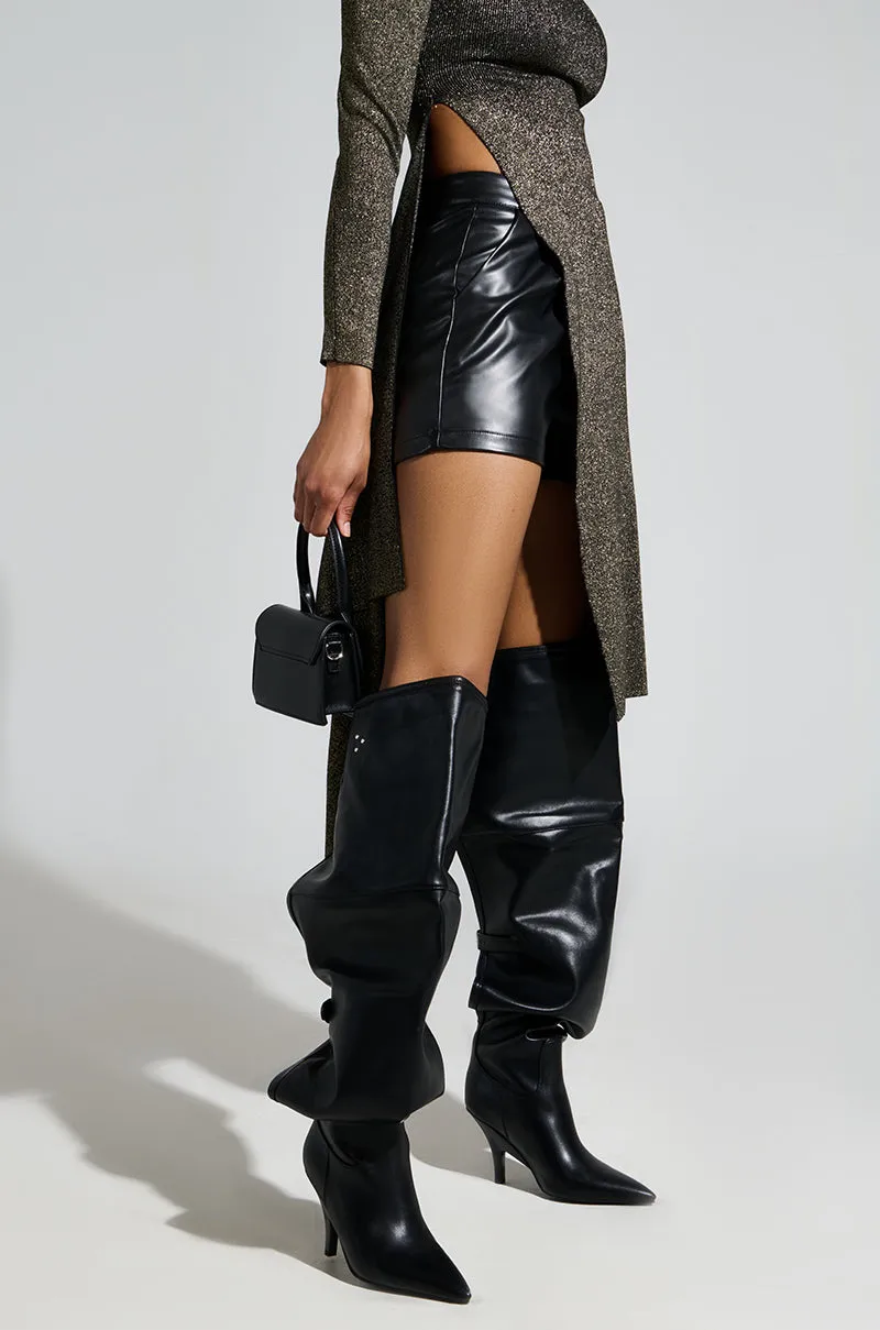 AZALEA WANG BACKER BLACK KITTEN HEEL OVER THE KNEE BOOT sold by AKIRA product image thumbnail 2