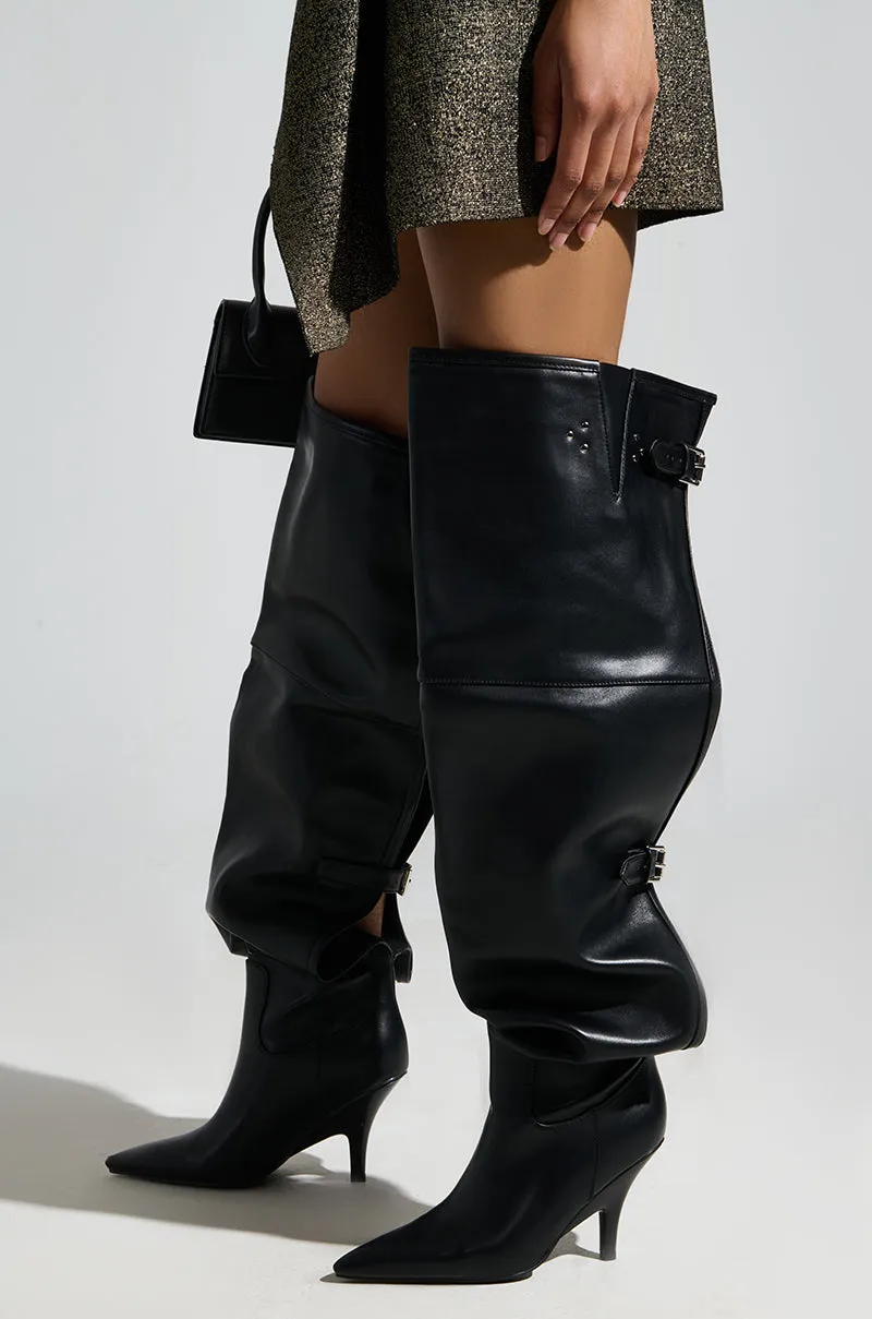 AZALEA WANG BACKER BLACK KITTEN HEEL OVER THE KNEE BOOT sold by AKIRA product image thumbnail 4
