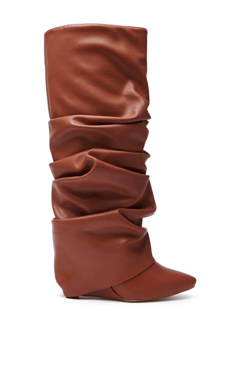 AZALEA WANG ZUMMA TAN WEDGE BOOT sold by AKIRA product image thumbnail 4